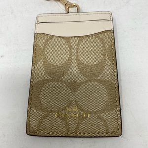 Coach ID Lanyard Signature Monogram Khaki / Chalk
